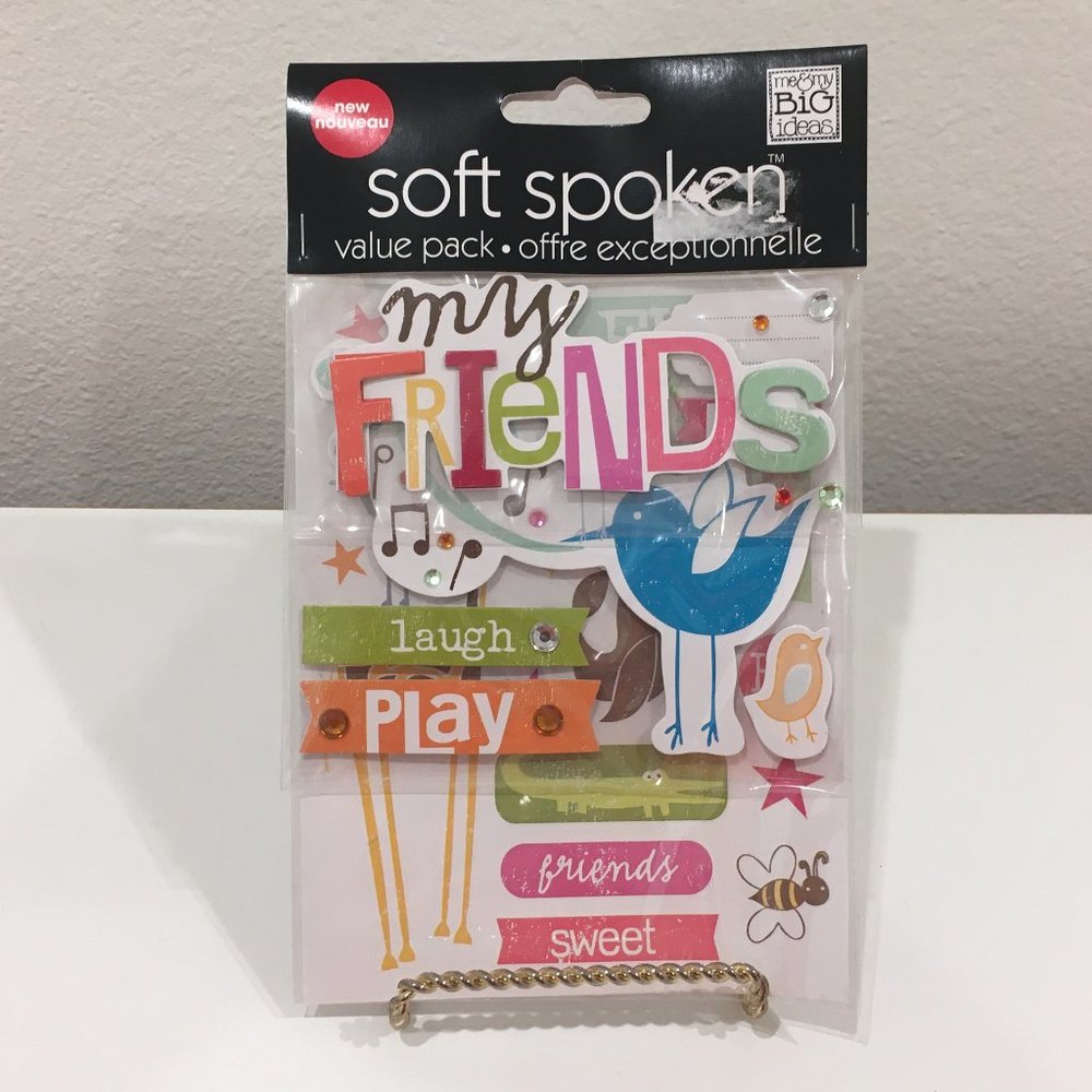 Me & My Big Ideas Soft Spoken Scrapbooking "Friends" Stickers